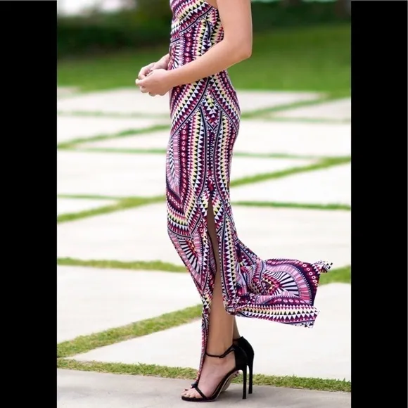 Mara Hoffman El Munro Navy Column Maxi Dress