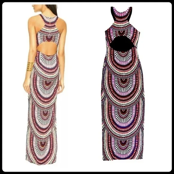 Mara Hoffman El Munro Navy Column Maxi Dress