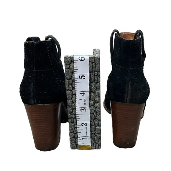 Marc By Marc Jacobs Black Suede Heeled Ankle Boots Size 36 Women’s