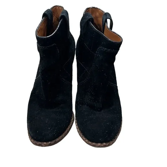 Marc By Marc Jacobs Black Suede Heeled Ankle Boots Size 36 Women’s