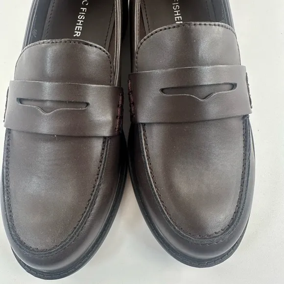 Marc Fisher Brown Loafers Classic Penny Design