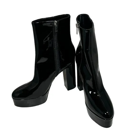 Marc Fisher Caled 2 Platform High Heel Platform Booties Black Size  9.5 M NEW