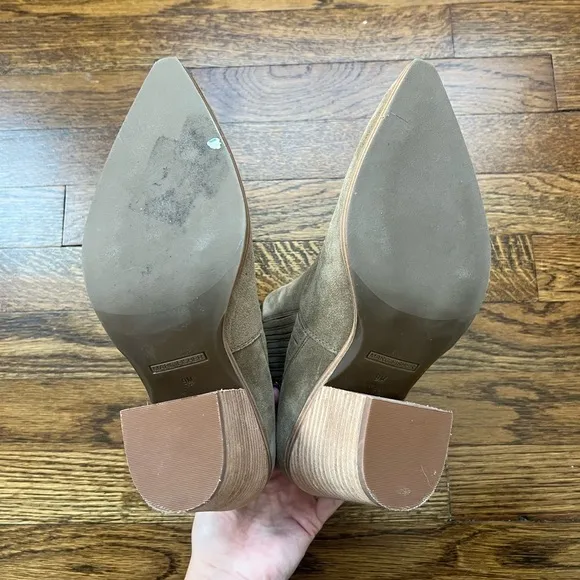 Marc Fisher Carves Suede Ankle Boots Taupe Women’s Size 9