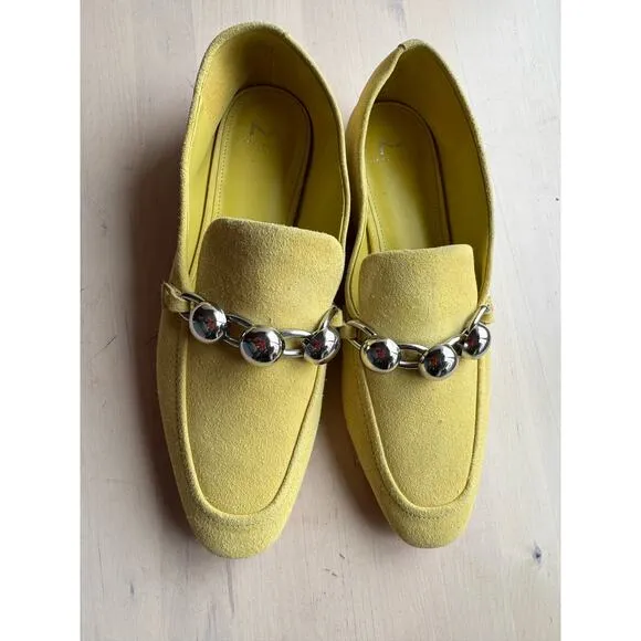 Marc Fisher Elenda Loafer Yellow Suede Womens Loafers &amp; Flats  size 9