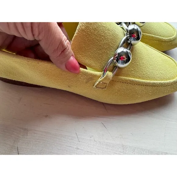 Marc Fisher Elenda Loafer Yellow Suede Womens Loafers &amp; Flats  size 9
