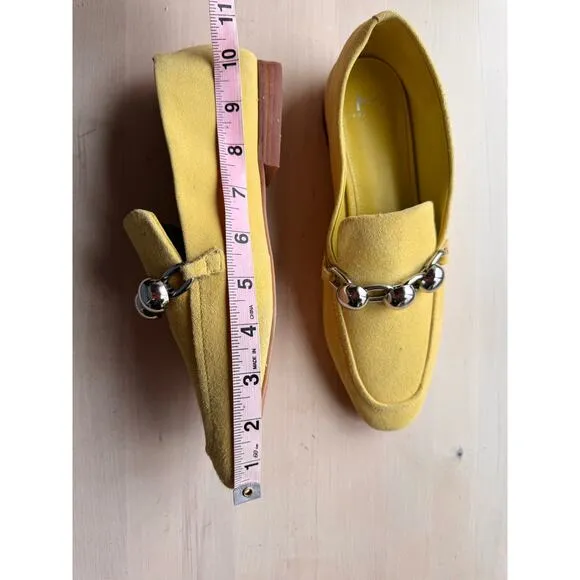 Marc Fisher Elenda Loafer Yellow Suede Womens Loafers &amp; Flats  size 9