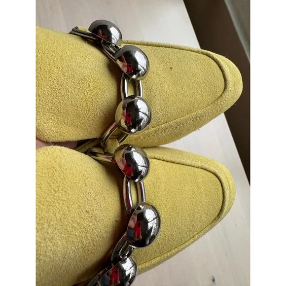 Marc Fisher Elenda Loafer Yellow Suede Womens Loafers &amp; Flats  size 9