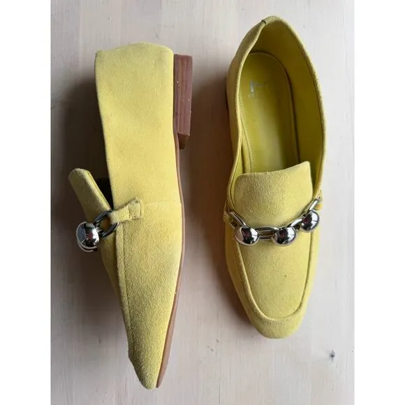Marc Fisher Elenda Loafer Yellow Suede Womens Loafers &amp; Flats  size 9