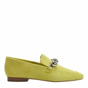 Marc Fisher Elenda Loafer Yellow Suede Womens Loafers &amp; Flats  size 9