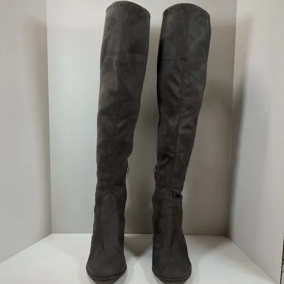Marc Fisher Locket Faux Suede over the knee gray boots , size 8.5M
