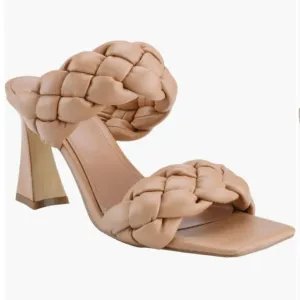 Marc Fisher LTD. Women's Hammy Braided High Heel Slide Sandals - Size 6.5