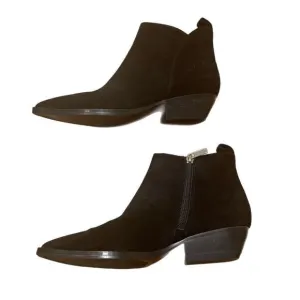 Marc Fisher Obrra Western Black Suede Ankle Boots