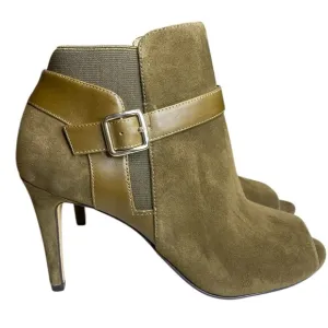 Marc Fisher Peep Toe Stiletto Suede Ankle Boots Shimmee Women’s Size 7
