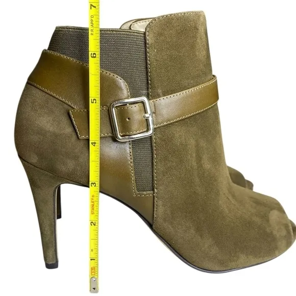 Marc Fisher Peep Toe Stiletto Suede Ankle Boots Shimmee Women’s Size 7