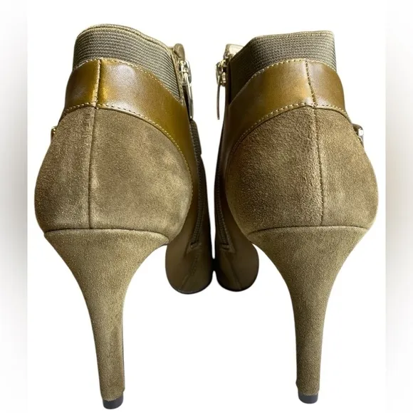 Marc Fisher Peep Toe Stiletto Suede Ankle Boots Shimmee Women’s Size 7