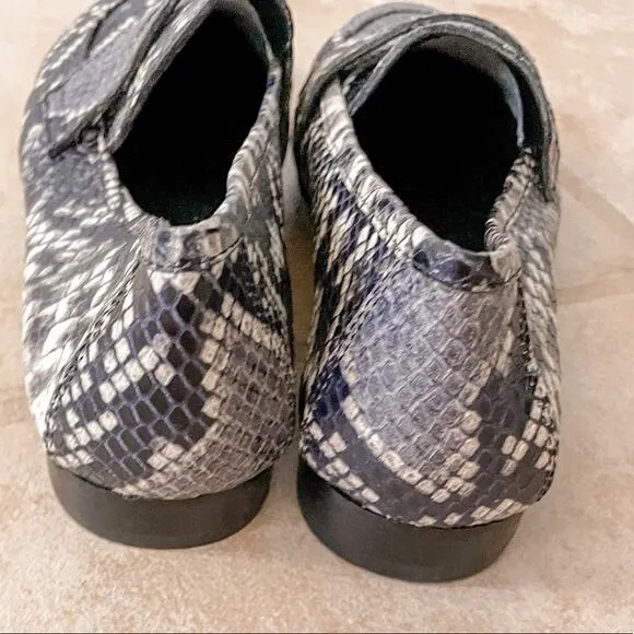 Marc Fisher Snakeprint Leather Chang2 Loafers, NWOT, Size 5.5, MSRP $210