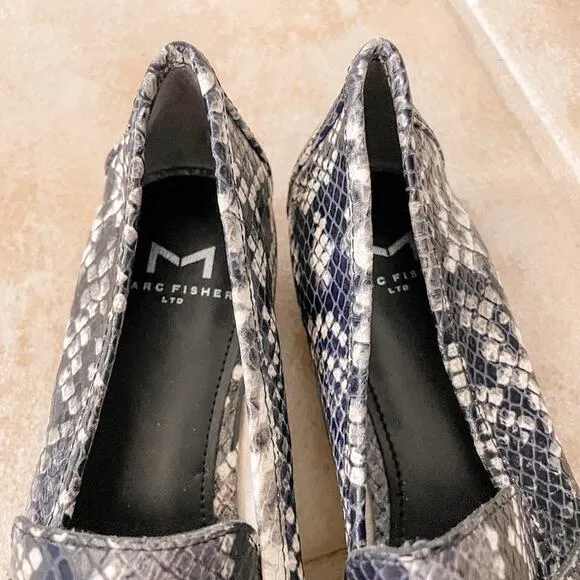 Marc Fisher Snakeprint Leather Chang2 Loafers, NWOT, Size 5.5, MSRP $210