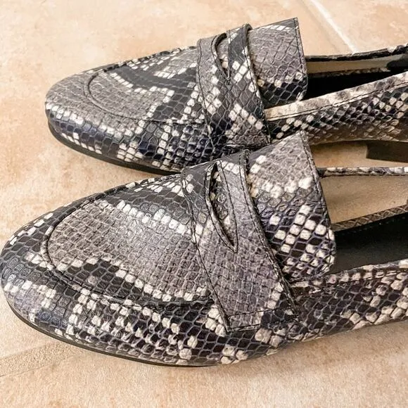 Marc Fisher Snakeprint Leather Chang2 Loafers, NWOT, Size 5.5, MSRP $210