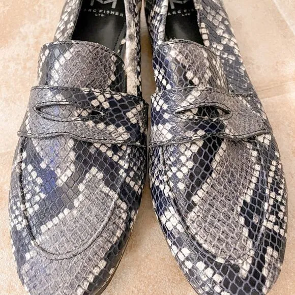 Marc Fisher Snakeprint Leather Chang2 Loafers, NWOT, Size 5.5, MSRP $210