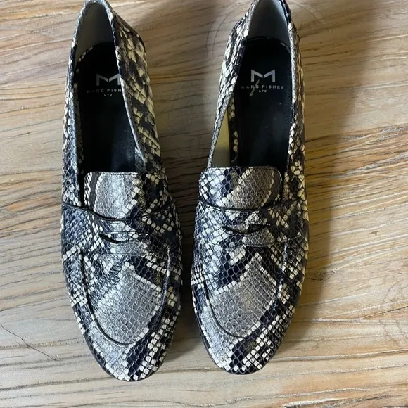 Marc Fisher Snakeprint Leather Chang2 Loafers