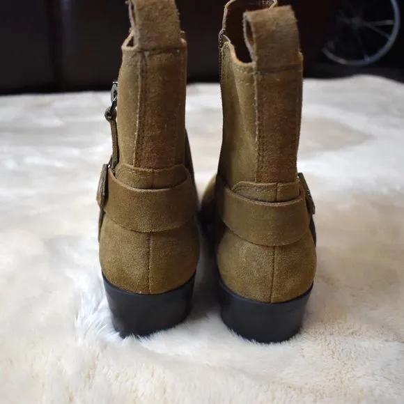 Marc Fisher Suede Ankle Boots Size 8.5 Brown Western Cowgirl