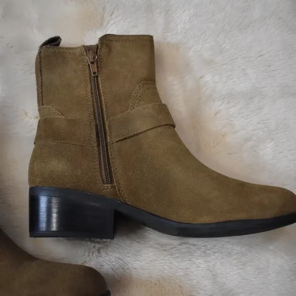 Marc Fisher Suede Ankle Boots Size 8.5 Brown Western Cowgirl