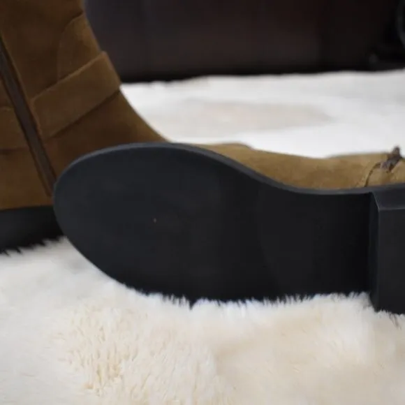 Marc Fisher Suede Ankle Boots Size 8.5 Brown Western Cowgirl