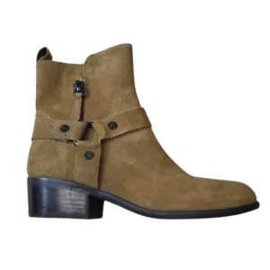 Marc Fisher Suede Ankle Boots Size 8.5 Brown Western Cowgirl