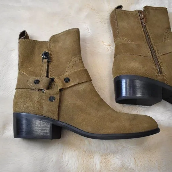 Marc Fisher Suede Ankle Boots Size 8.5 Brown Western Cowgirl
