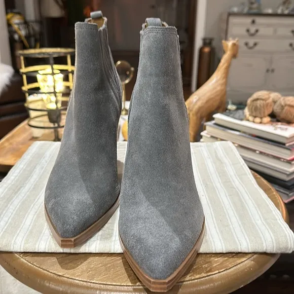 Marc Fisher Women’s Suede Gadri Bootie, in Medium Grey. Size 9.5 NWOB, Unworn