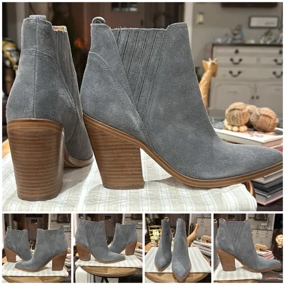 Marc Fisher Women’s Suede Gadri Bootie, in Medium Grey. Size 9.5 NWOB, Unworn