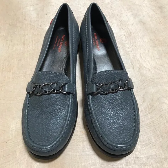 Marc Joseph Leather Gray Loafers Size 11