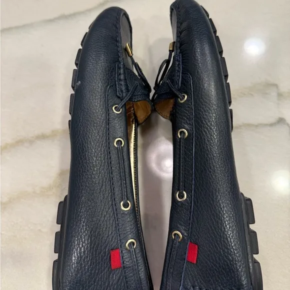 Marc Joseph Loafers Size 9.5 Navy Leather