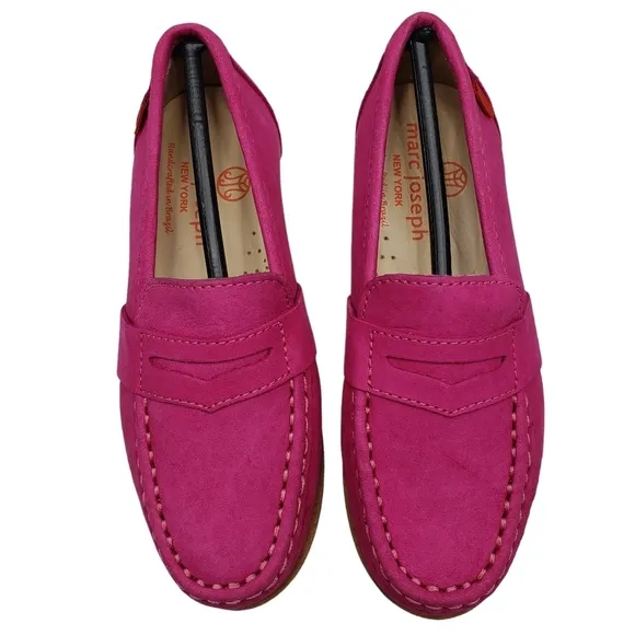 Marc Joseph | NIB Dumbo Pink Nobuck Classic Preppy Leather Loafers Girl's 10.5