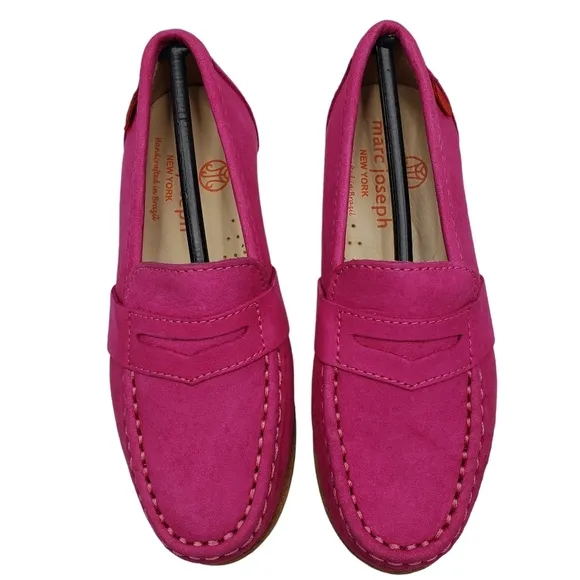 Marc Joseph | NIB Dumbo Pink Nobuck Classic Preppy Leather Loafers Girl's 10.5