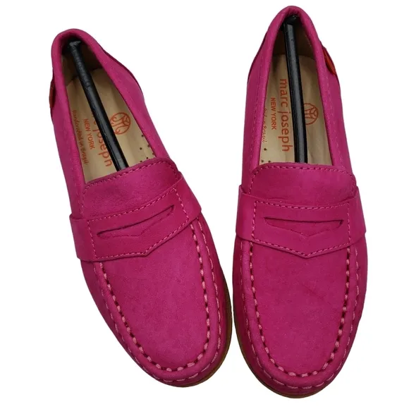 Marc Joseph | NIB Dumbo Pink Nobuck Classic Preppy Leather Loafers Girl's 10.5