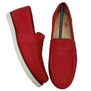 Marc Joseph | NIB Dumbo Red Nobuck Classic Preppy Leather Loafers Boy's 13
