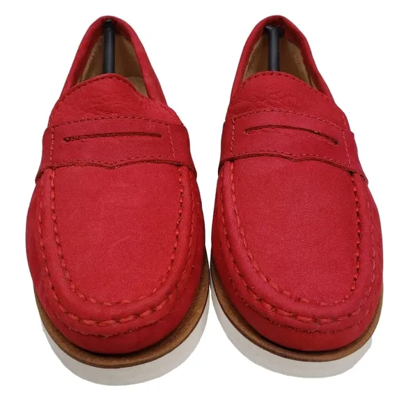 Marc Joseph | NIB Dumbo Red Nobuck Classic Preppy Leather Loafers Boy's 13