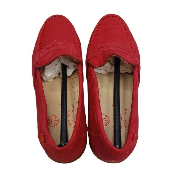Marc Joseph | NIB Dumbo Red Nobuck Classic Preppy Leather Loafers Boy's 13