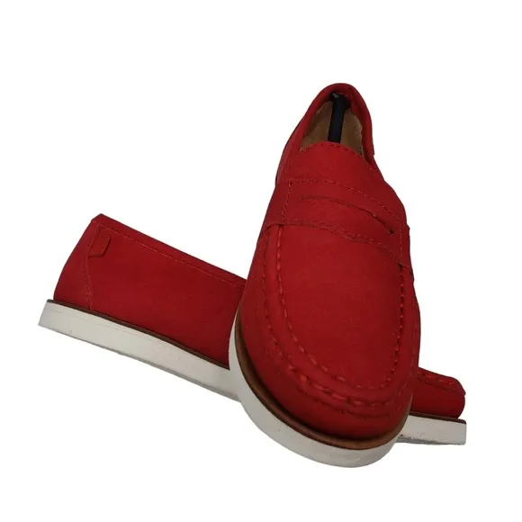 Marc Joseph | NIB Dumbo Red Nobuck Classic Preppy Leather Loafers Boy's 13