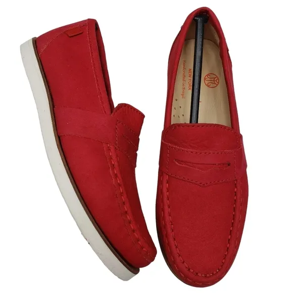 Marc Joseph | NIB Dumbo Red Nobuck Classic Preppy Leather Loafers Boy's 13