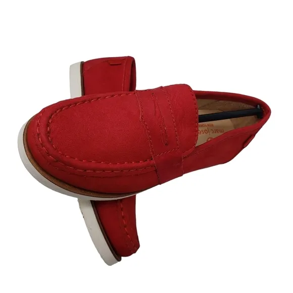 Marc Joseph | NIB Dumbo Red Nobuck Classic Preppy Leather Loafers Boy's 13