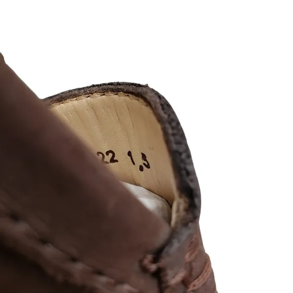 Marc Joseph | NIB Holland Brown Nobuck Gold Star Leather Chic Loafers Girl's 1.5