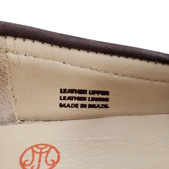 Marc Joseph | NIB Holland Brown Nobuck Gold Star Leather Chic Loafers Girl's 1.5