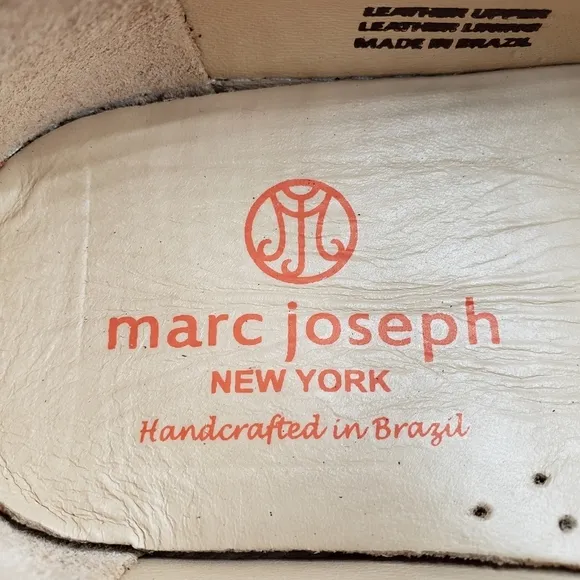 Marc Joseph | NIB Holland Brown Nobuck Gold Star Leather Chic Loafers Girl's 1.5