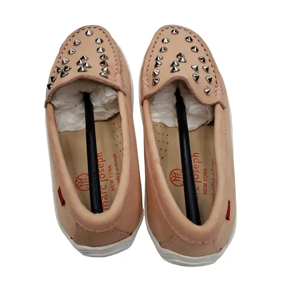 Marc Joseph | NIB Louisville Blush Nobuck Leather Studded Loafers Girl's 11.5