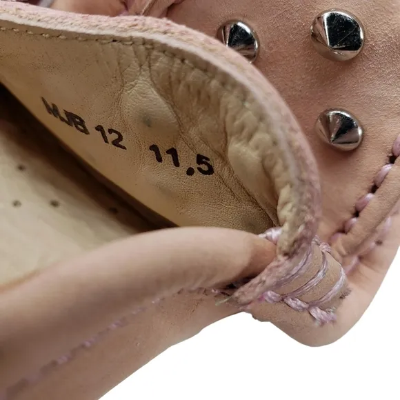 Marc Joseph | NIB Louisville Blush Nobuck Leather Studded Loafers Girl's 11.5