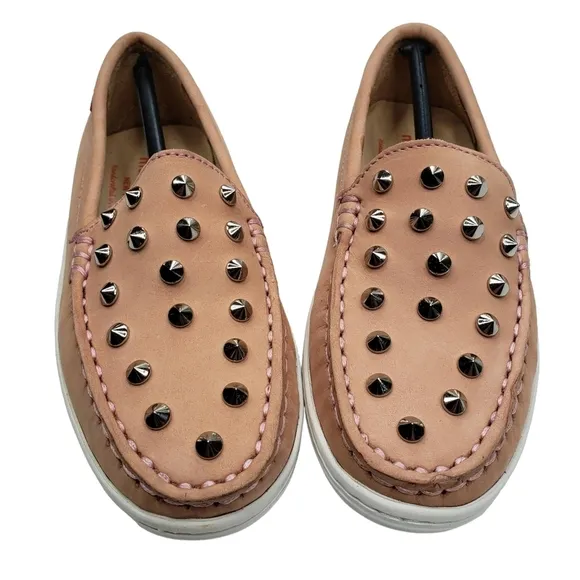 Marc Joseph | NIB Louisville Blush Nobuck Leather Studded Loafers Girl's 11.5
