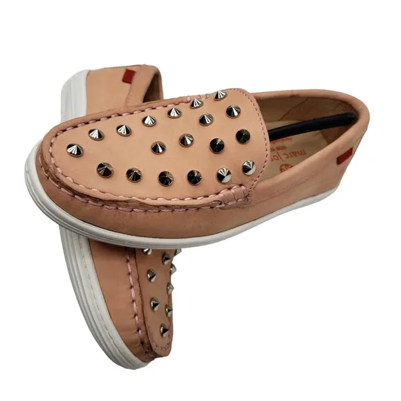 Marc Joseph | NIB Louisville Blush Nobuck Leather Studded Loafers Girl's 11.5
