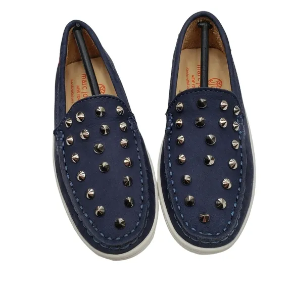 Marc Joseph | NIB Louisville Navy Nobuck Leather Studded Loafers Girl's 11.5